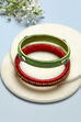 Red & Green Plastic-Thread Bangles