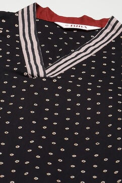 Black Cotton Straight Kurta Salwar Suit Set image number 1