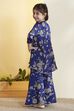 Blue Polyester Straight Suit Set image number 5
