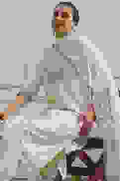 Off-White Cotton Printed Straight Suit Set image number 0