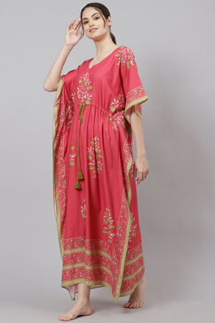 Pink Straight Cotton Printed Sleepwear image number 0