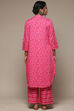 Pink Cotton Straight Kurta Palazzo Suit Set image number 4