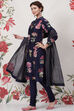 Rohit Bal Off White Cotton Silk Straight Printed Suit Set image number 5