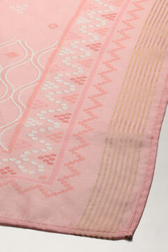 Baby Pink Chanderi Blend Unstitched Suit set image number 4