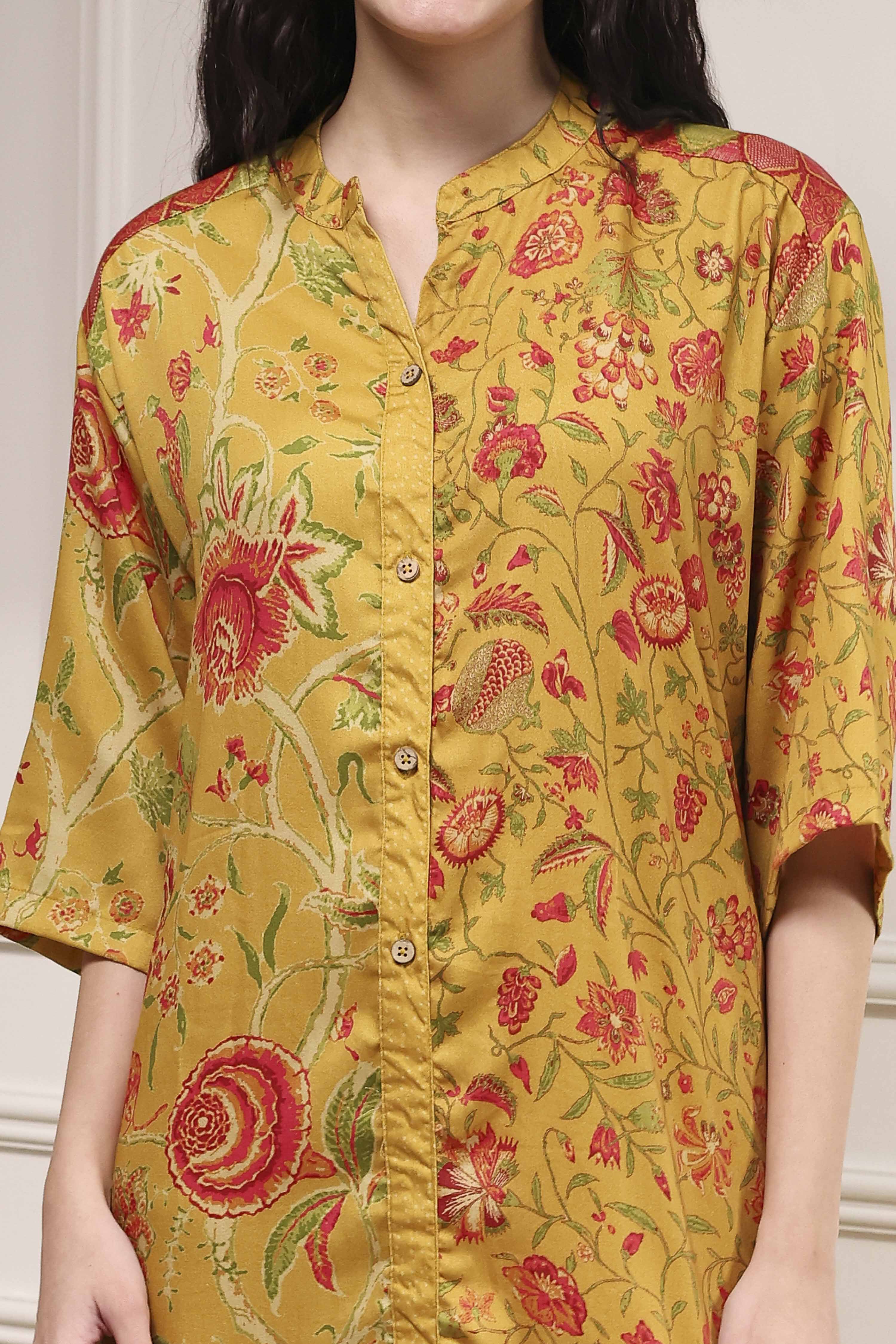 Charcoal Printed Straight Suit Set image number 1