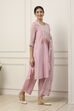 Pink Poly Chanderi Embroidered Straight Suit Set image number 5