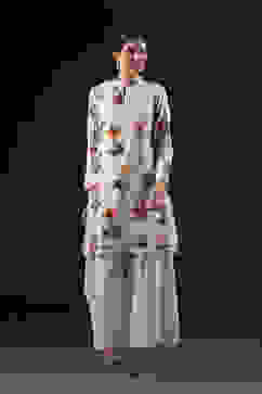 Rohit Bal Off White Cotton Silk Straight Printed Kurta Set image number 0