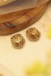 Gold Plated Brass Temple Stud Earrings image number 2