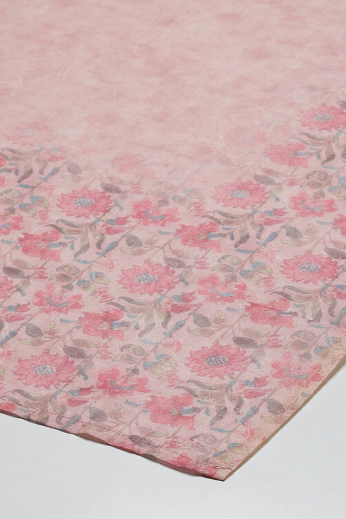 Pink Cotton Digital Print Unstitched Suit Set image number 7