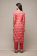Pink Cotton Handloom Unstitched Suit Set image number 5