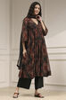 Charcoal Black Printed Gathered Suit Set image number 5