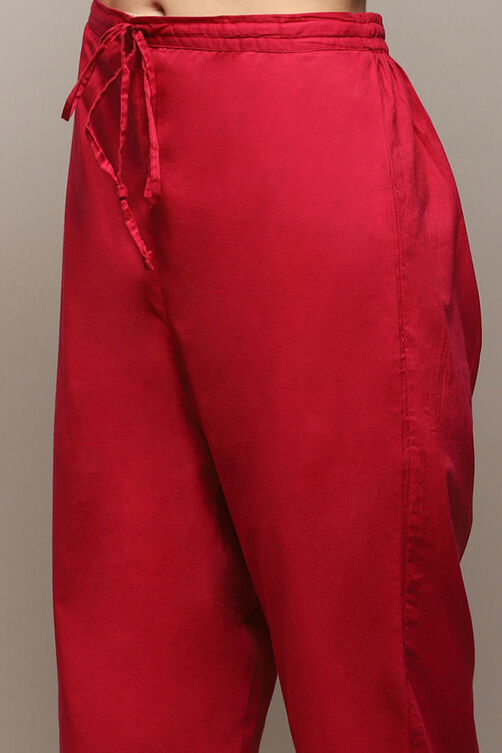 Buy Fuchsia Poly Cotton Straight Kurta Pant Suit Set for INR3999.00 ...
