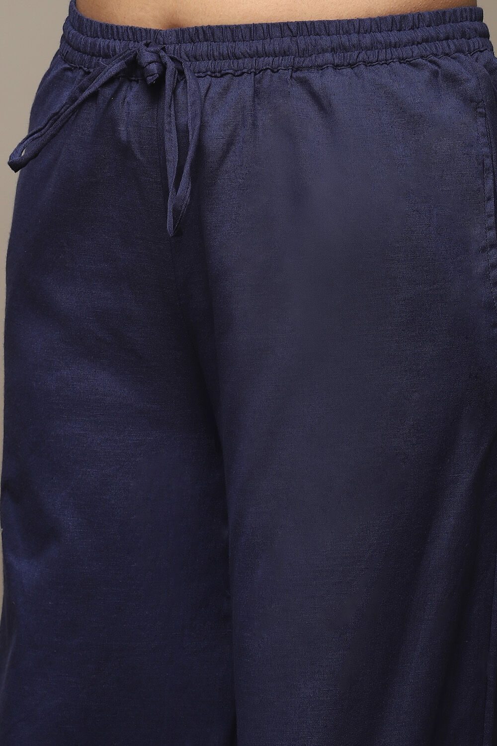 Blue Cotton Blend Straight Kurta Palazzo Suit Set image number 2