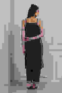 Indigo Cotton Printed Strappy Straight Kurta Set image number 3