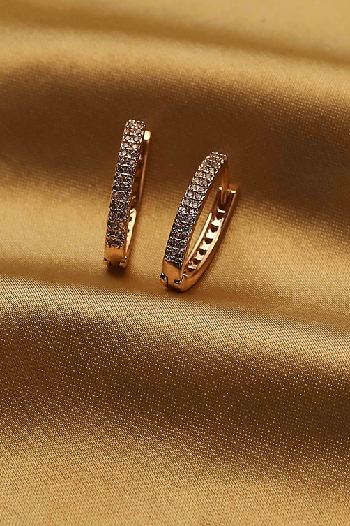 White Brass Cz Huggies image number 0