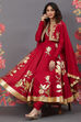 Rohit Bal Off White Cotton Silk Anarkali Printed Suit image number 0