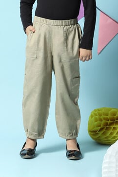 Sap Green Cotton Blend Trousers image number 5