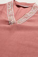 Dusky Rose Polyester Straight Kurta image number 1