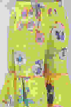 Yellow Cotton Peplum Gathered Suit Set image number 2