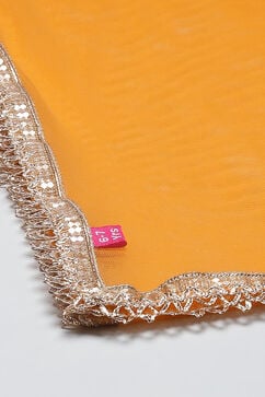Orange Art Silk A-Line Straight Kurta Palazzo Suit Set image number 3