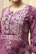 Purple Cotton Unstitched Suit Set image number 2