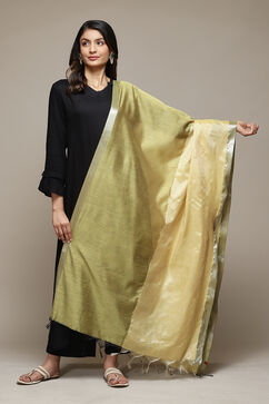 Mustard Cotton Blend Dupatta image number 0