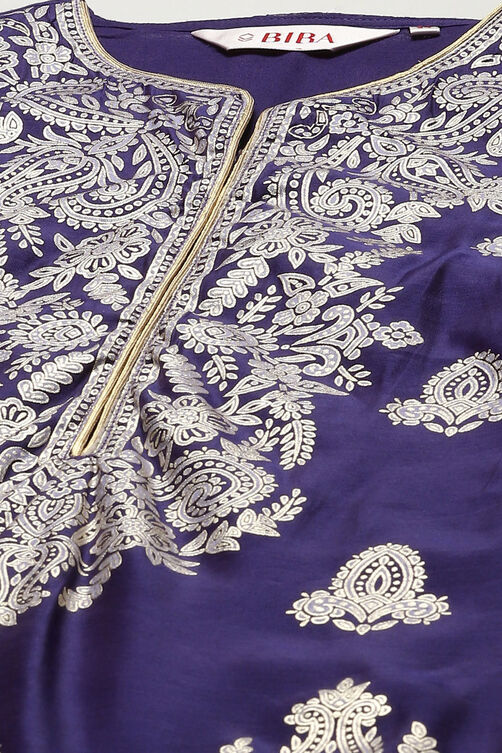 Pink & Purple Polyester Straight Printed 2 Piece Set image number 1