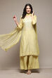 Yellow Chanderi Unstitched Suit Set image number 1