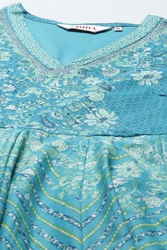 Indigo Cotton Anarkali Suit Set image number 1