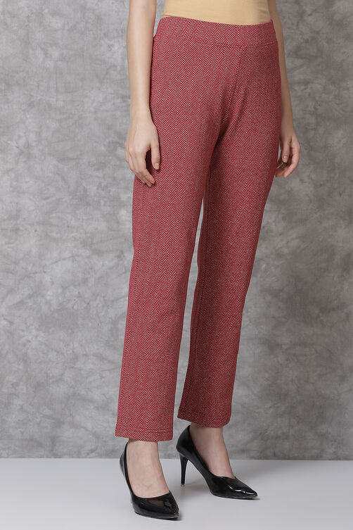 Navy Straight Cotton Pants image number 4