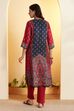 Green Viscose Blend Straight Suit Set image number 5