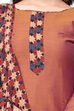 Blue Chanderi Hand Embroidered Unstitched Suit Set image number 1