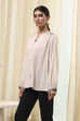 Beige Striped Straight Top image number 2