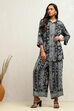 Black Viscose Rayon Straight Printed Kurta Set image number 0