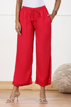 Fuschia Rayon Palazzo image number 4