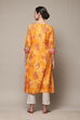 Orange LIVA Straight Printed Kurta image number 4