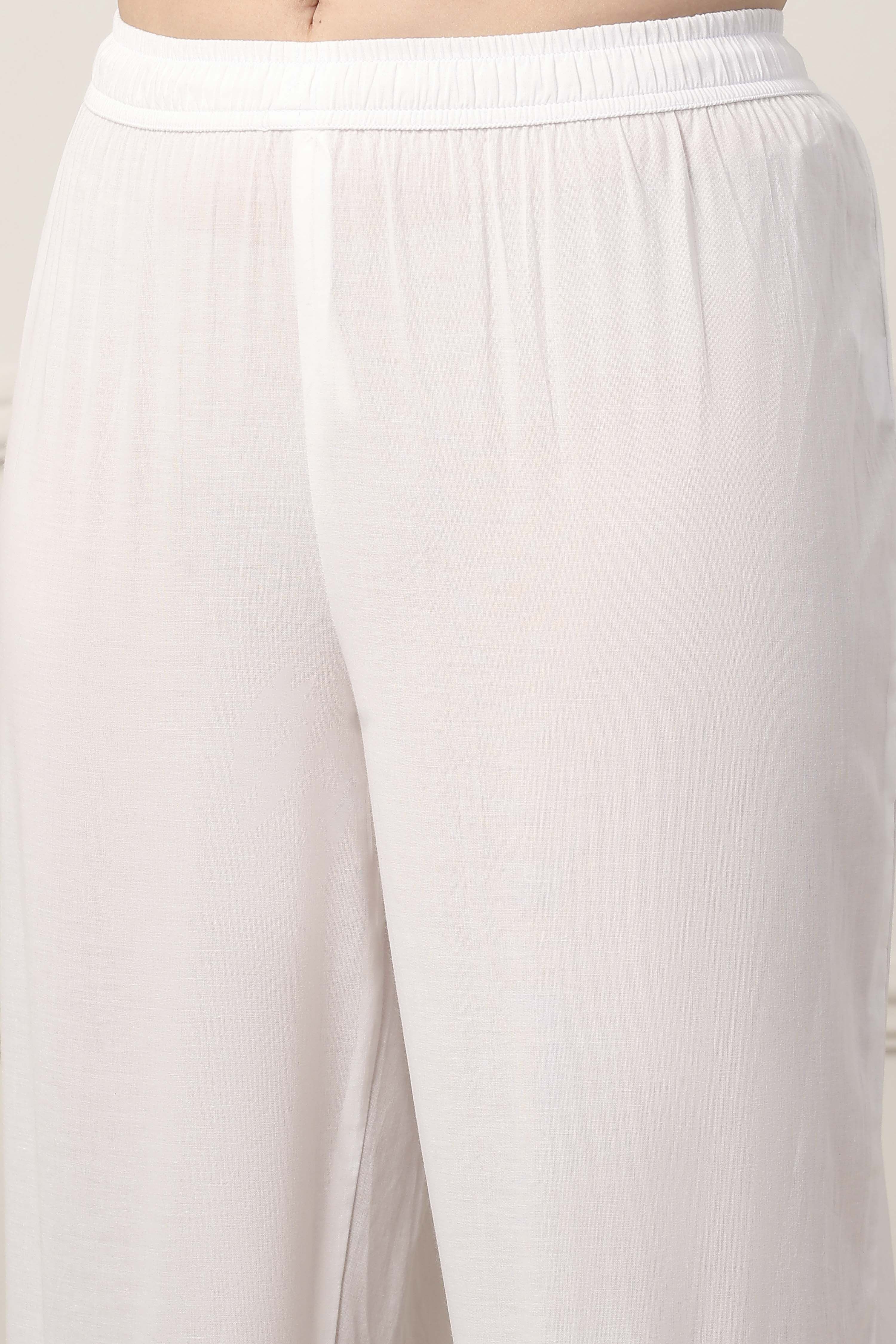 Black Cotton Floral Striped Straight Suit Set image number 2