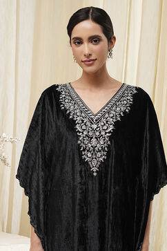 Black Viscose A-Line Suit Set image number 1