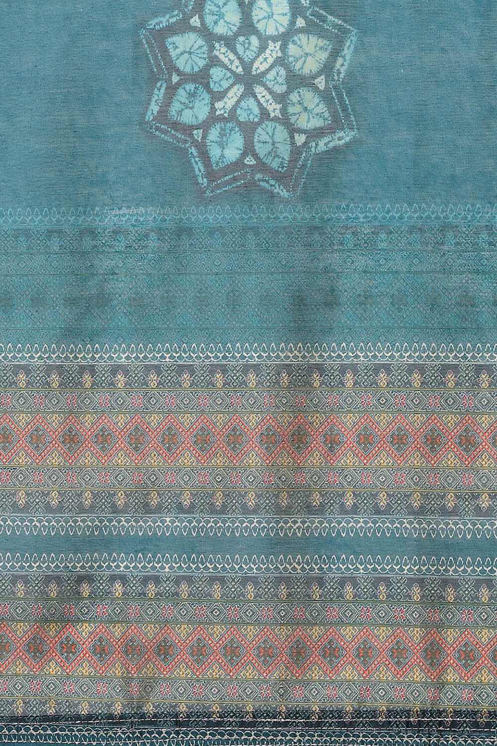 Pink Chanderi Machine Embroidered Unstitched Suit Set image number 3