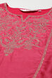 Crimson Red Cotton Silk Straight Kurta Churidar Suit Set image number 1