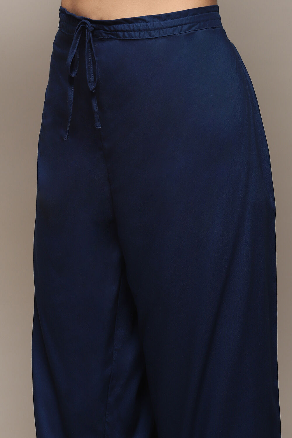 Blue Cotton Straight Printed Kurta Palazzo Suit Set image number 2