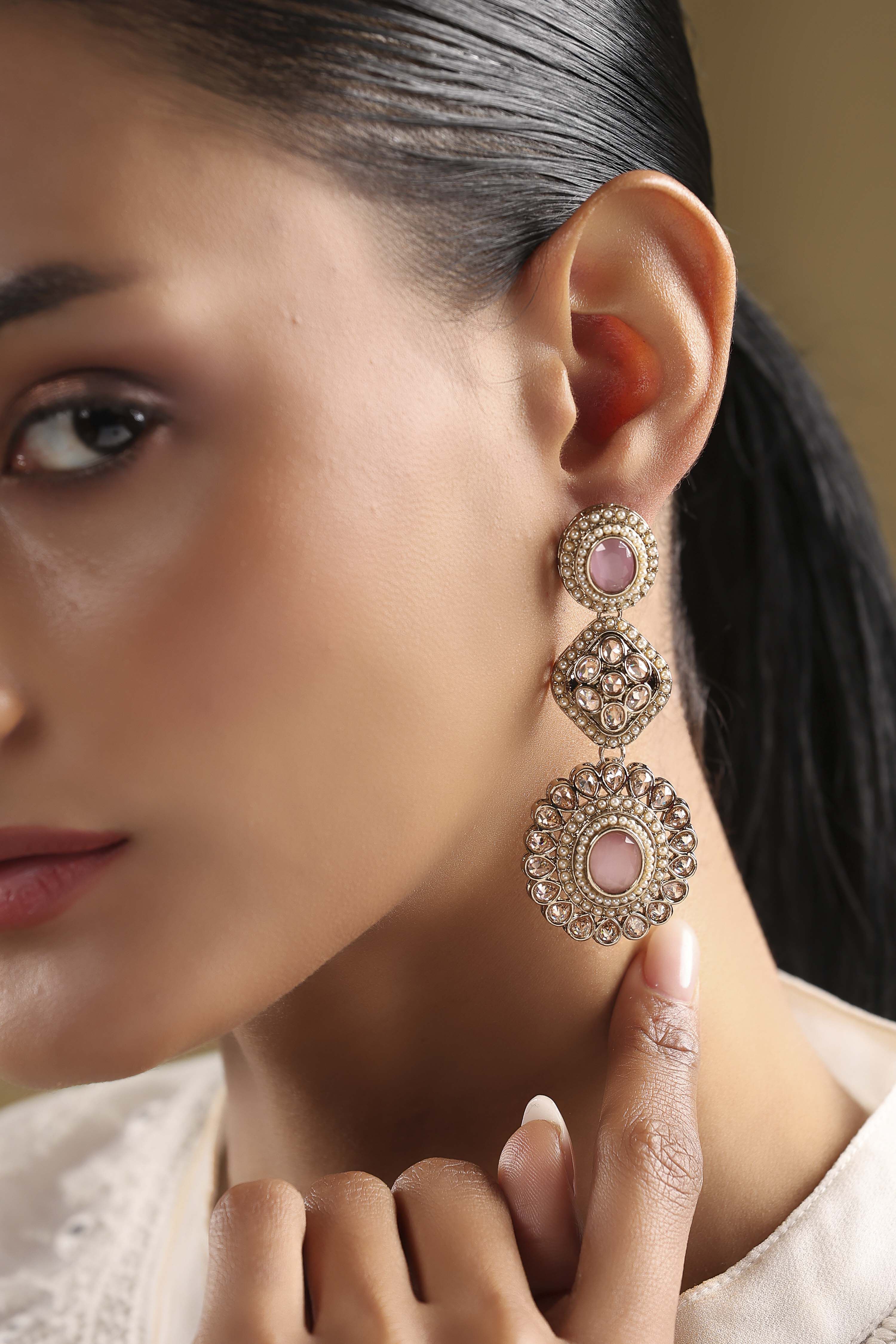 Light Pink Alloy Drop & Danglers image number 1