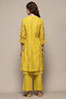 Lime Yellow Viscose Gathered Suit Set image number 5