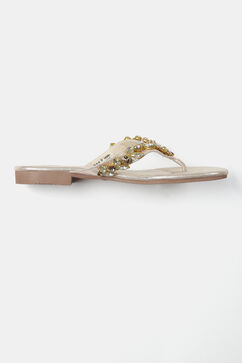 Gold Toned Open Toed Flats image number 3