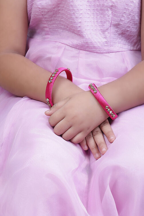 Pink Plastic & Thread Bangles image number 2