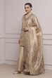 Gold Cotton Straight Yarndyed Sharara Suit Set image number 3