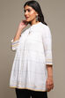 White & Yellow Cotton Yarndyed Kurti image number 2