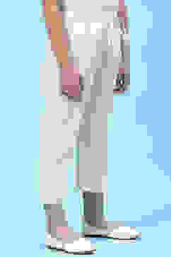 White Cotton Solid Pant image number 2