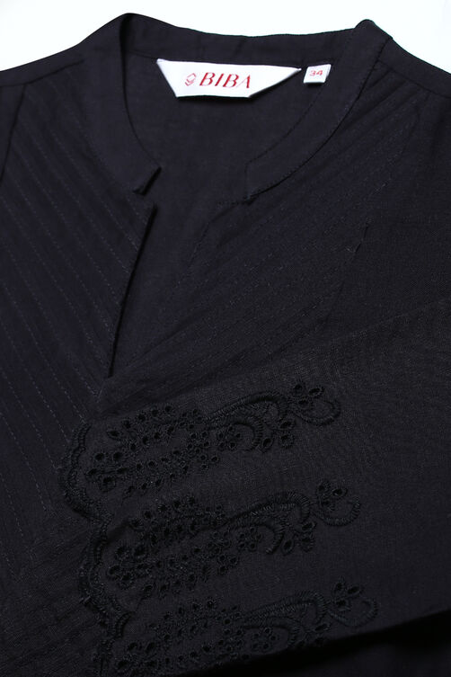 Peach Cotton Flax Kurta image number 1