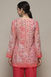 Pink Polyester Straight Kurti image number 3